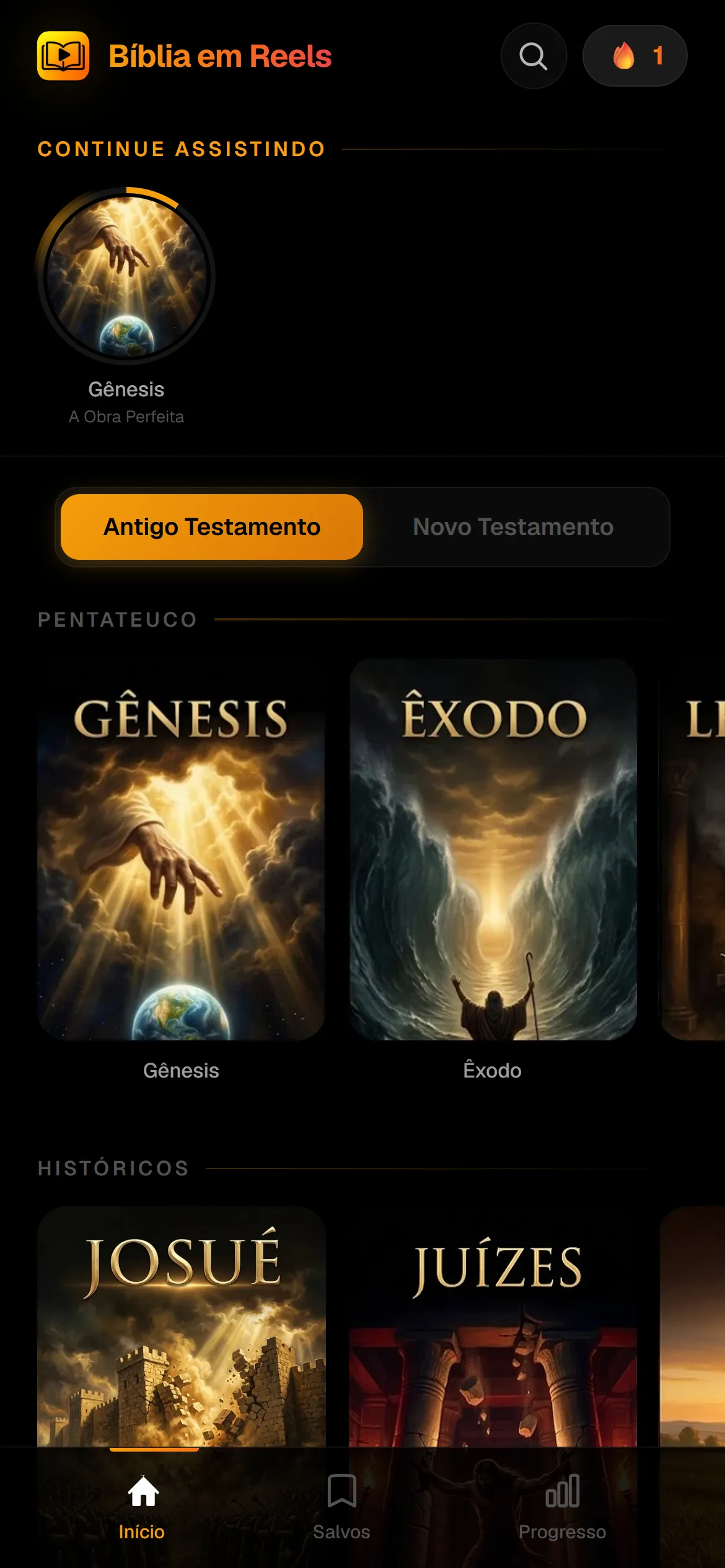 Bíblia em Scroll — screenshot do app