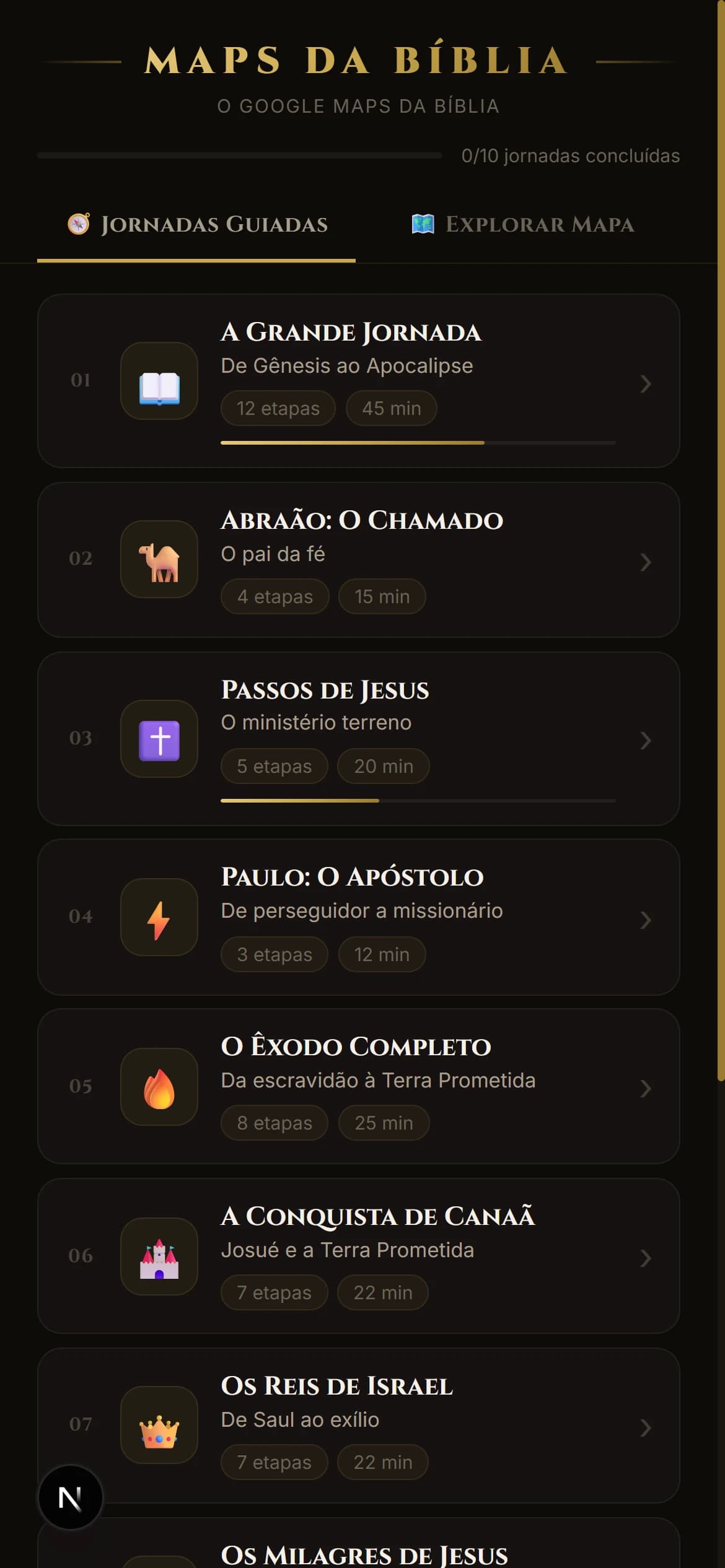 10 Jornadas Guiadas — do Gênesis ao Apocalipse, passo a passo