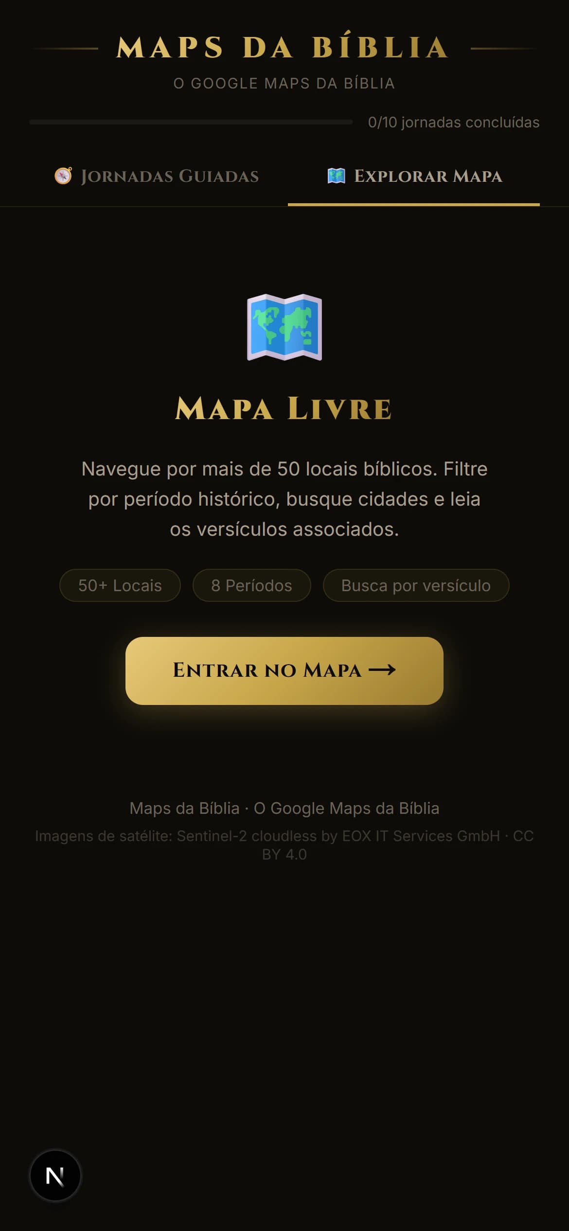 Modo Explorar: navegue livremente por mais de 50 locais bíblicos